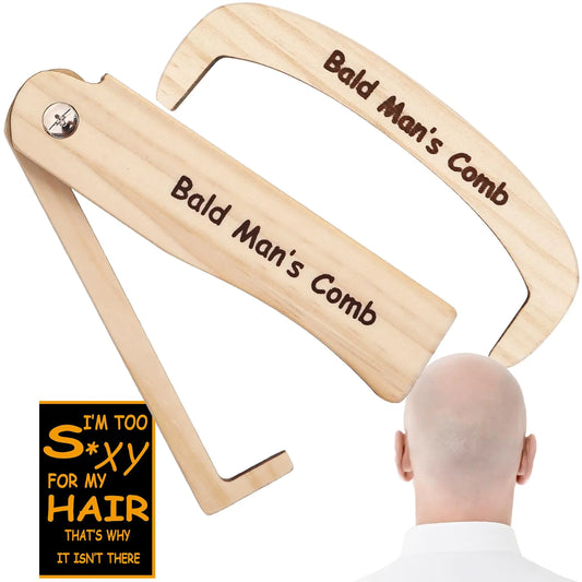 Funny Comb for Bald Men (2PCS) — Over the Hill Party Gift; Secret Santa Favorite