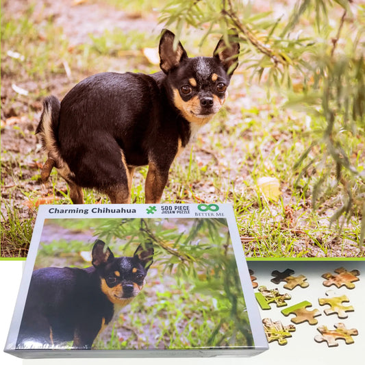 Surprise Pooping Chihuahua 500 Piece Prank Puzzle-Surprise Inside: This Puzzle's Cutest Piece Is… Not Cute at All