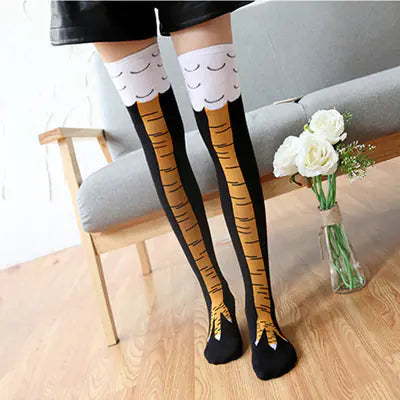 Chicken leg knee socks-Why just walk when you can cluck?