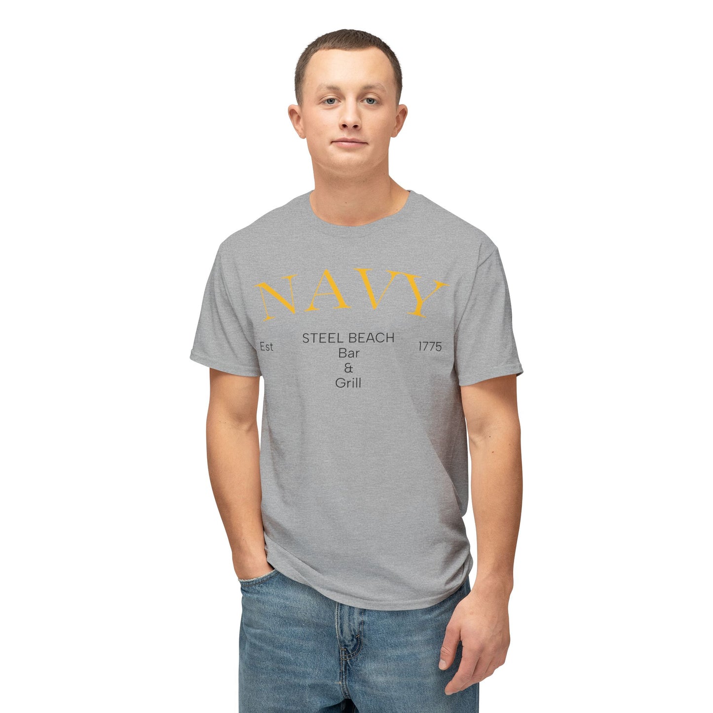 NAVY “Steel Beach Bar & Grill” T-Shirt – Est. 1775 | Liberty Mode: Activated