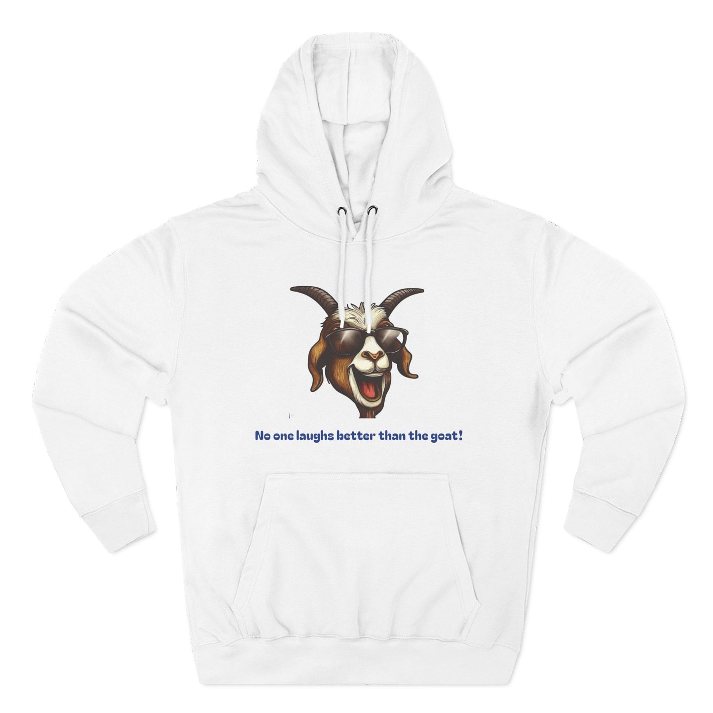 Laughing Goat Three-Panel Fleece Hoodie – Funny Graphic Pullover