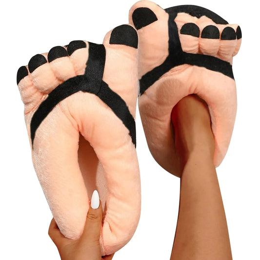 Big-Toe Cartoon Fuzzy Slippers – Hilariously Cozy Footwear