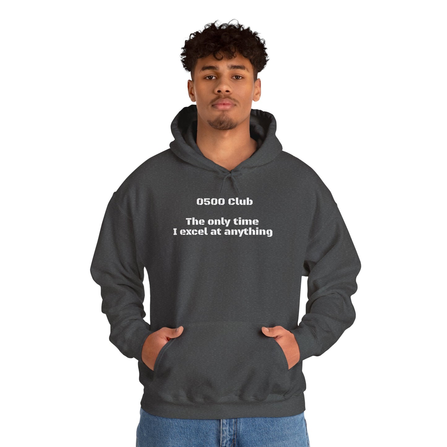 “0500 Club” Heavy Blend Hoodie – Military Morning Motivation (Sort of)