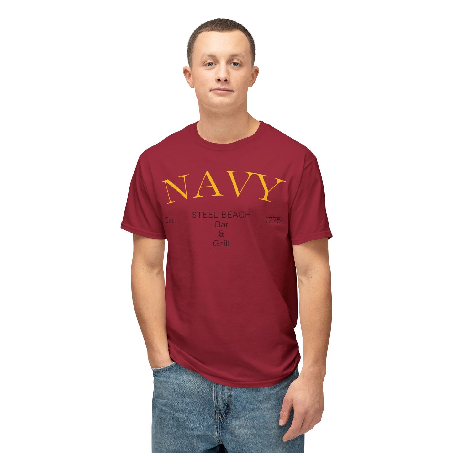 NAVY “Steel Beach Bar & Grill” T-Shirt – Est. 1775 | Liberty Mode: Activated