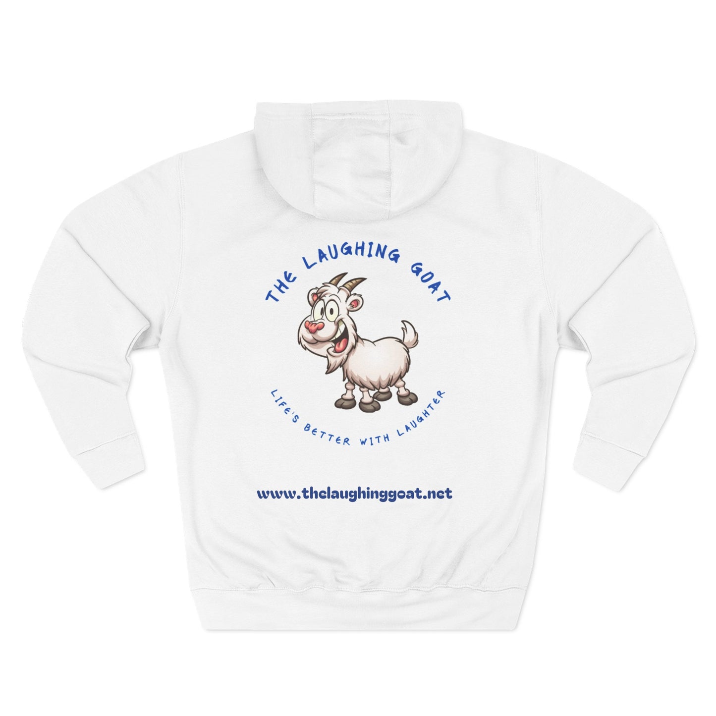 Laughing Goat Three-Panel Fleece Hoodie – Funny Graphic Pullover
