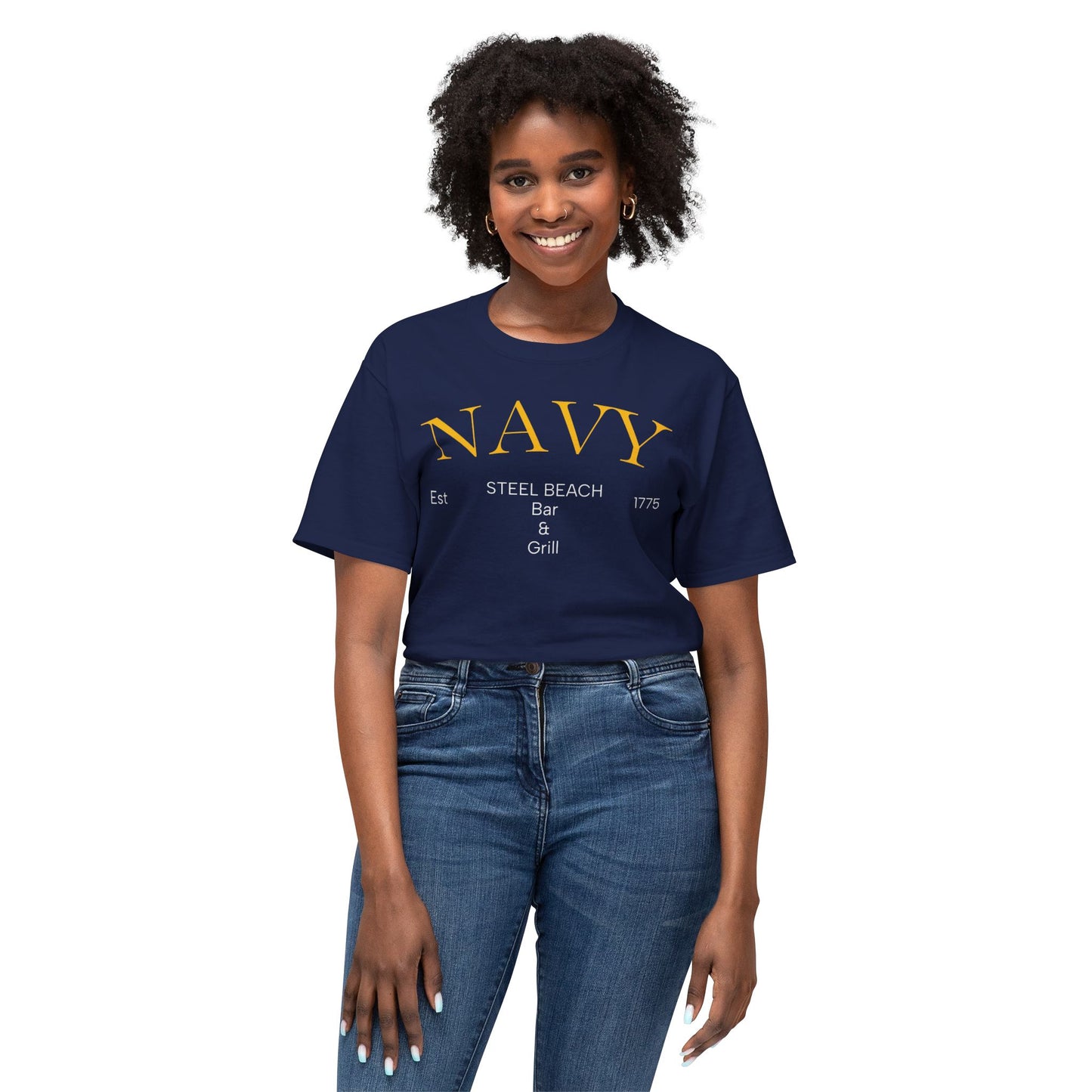 NAVY “Steel Beach Bar & Grill” T-Shirt – Est. 1775 | Liberty Mode: Activated