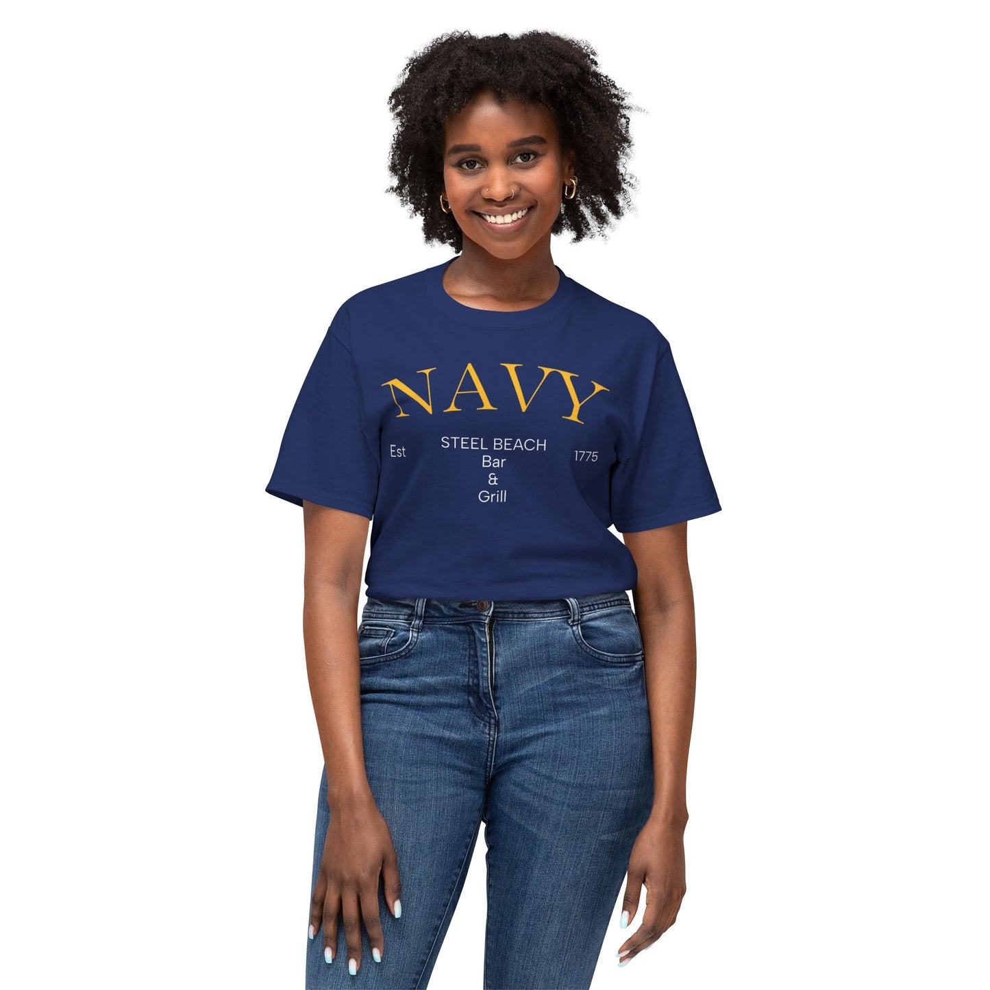NAVY “Steel Beach Bar & Grill” T-Shirt – Est. 1775 | Liberty Mode: Activated