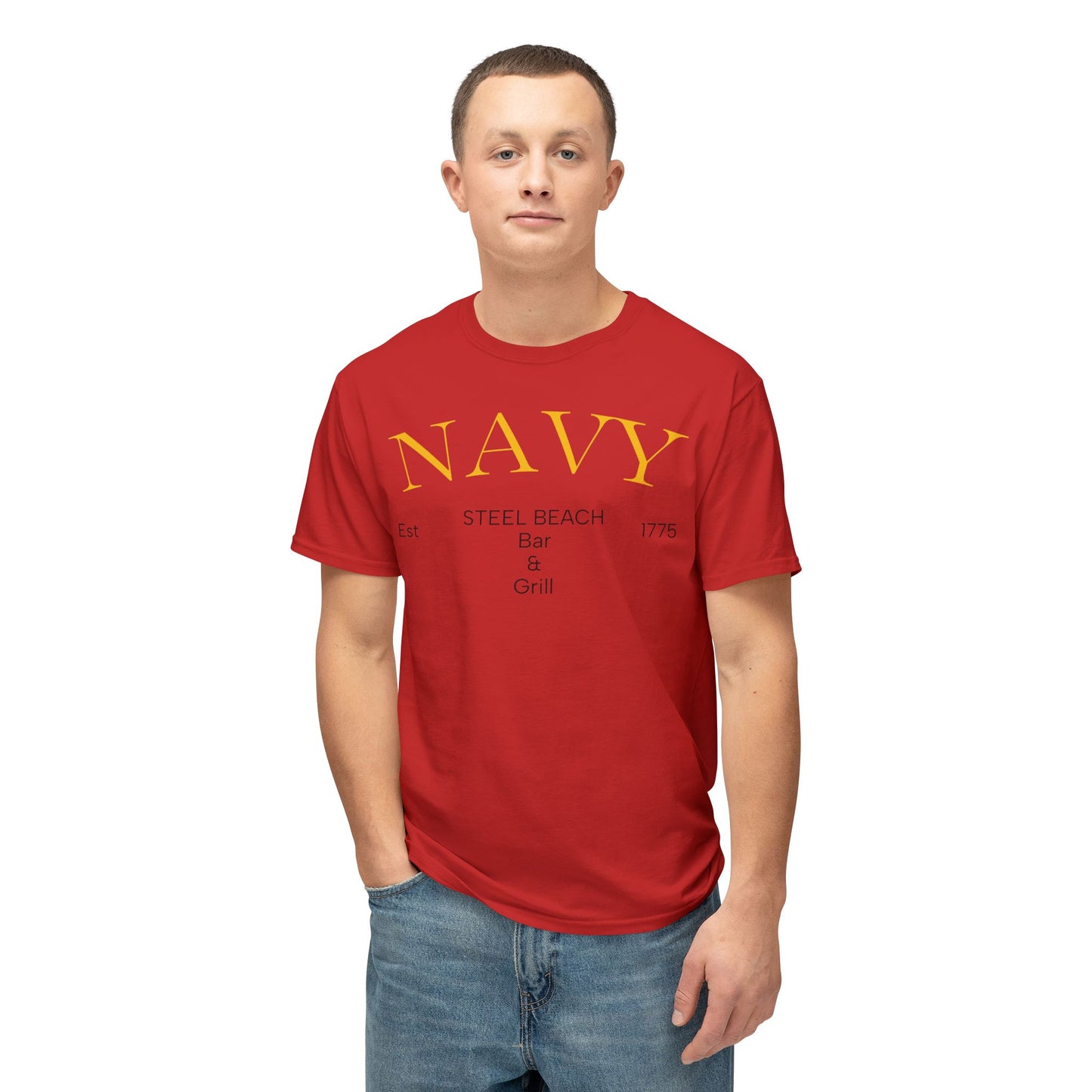 NAVY “Steel Beach Bar & Grill” T-Shirt – Est. 1775 | Liberty Mode: Activated