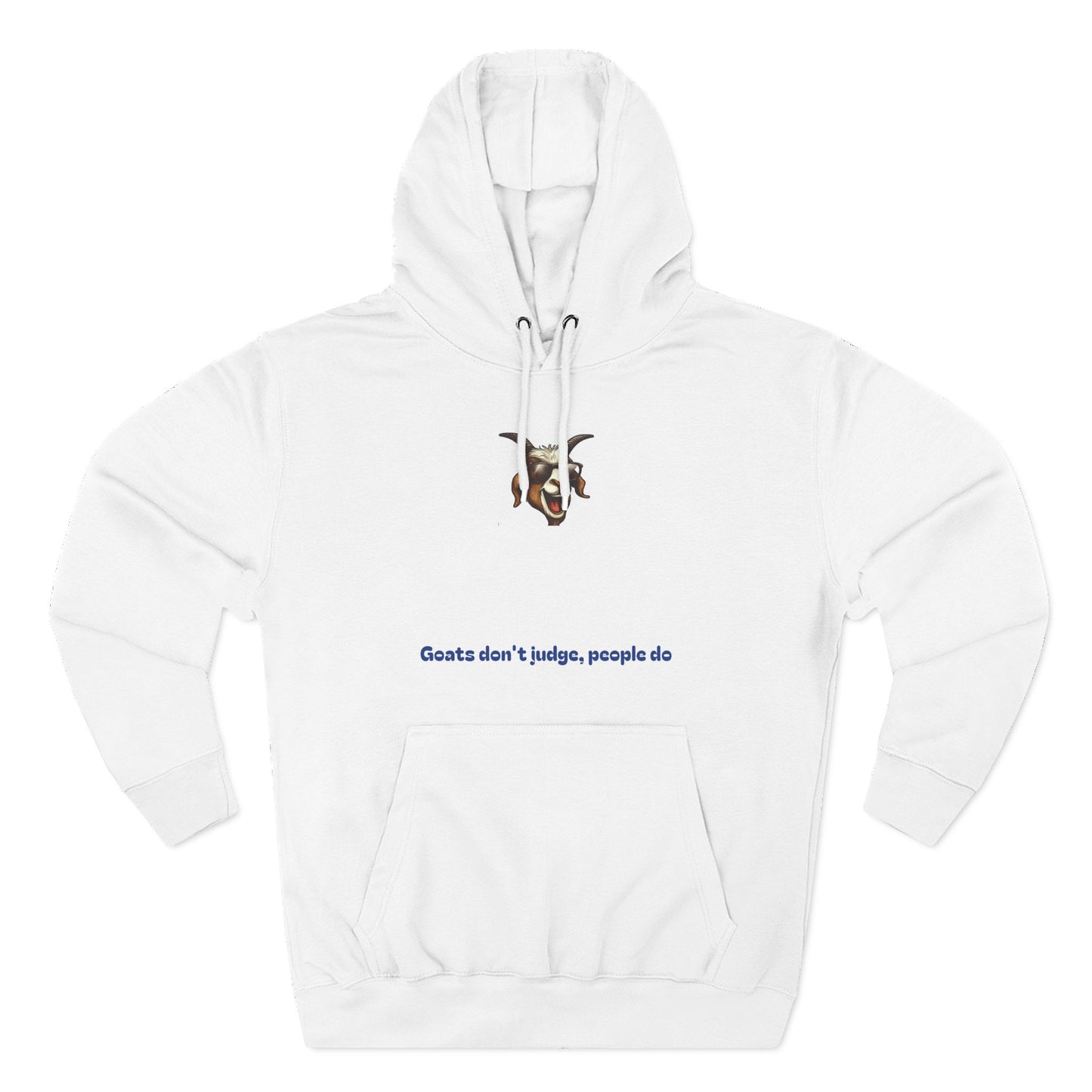 Laughing Goat Three-Panel Fleece Hoodie – Funny Graphic Pullover
