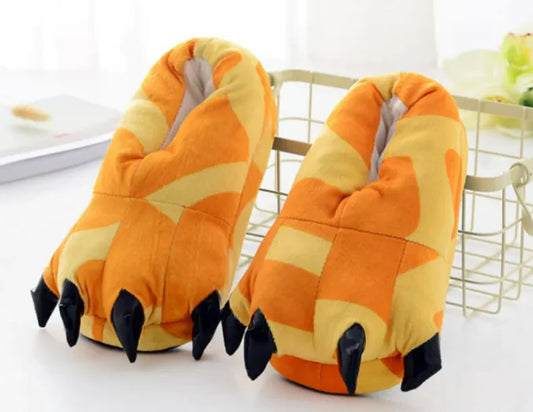 Dinosaur Paw Slippers-Turn your floor into prehistoric territory—without the extinction risk