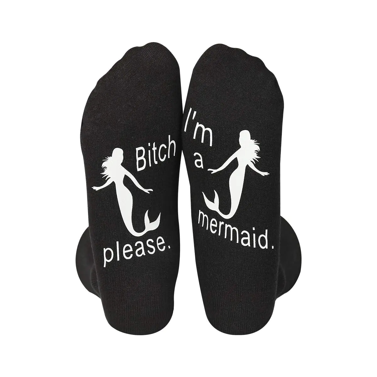 "Bitch please, I'm a Mermaid" socks-Left a message at the front—your feet bring the punchline.