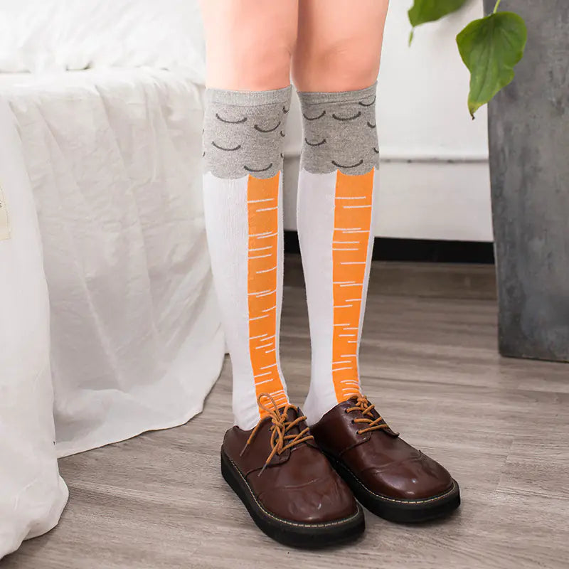 Chicken leg knee socks-Why just walk when you can cluck?