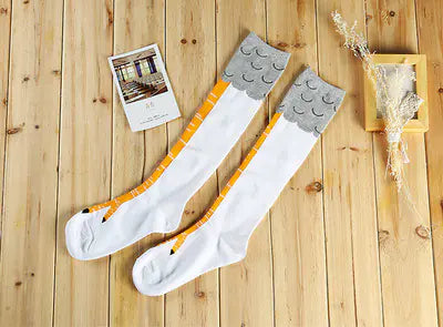 Chicken leg knee socks-Why just walk when you can cluck?