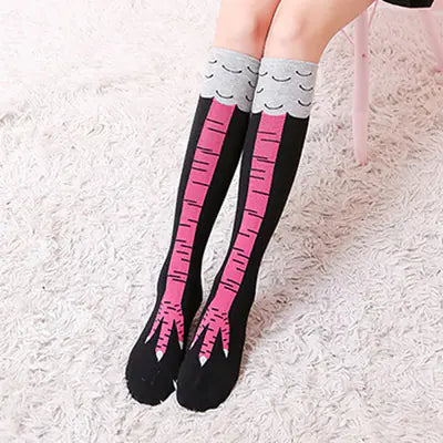 Chicken leg knee socks-Why just walk when you can cluck?