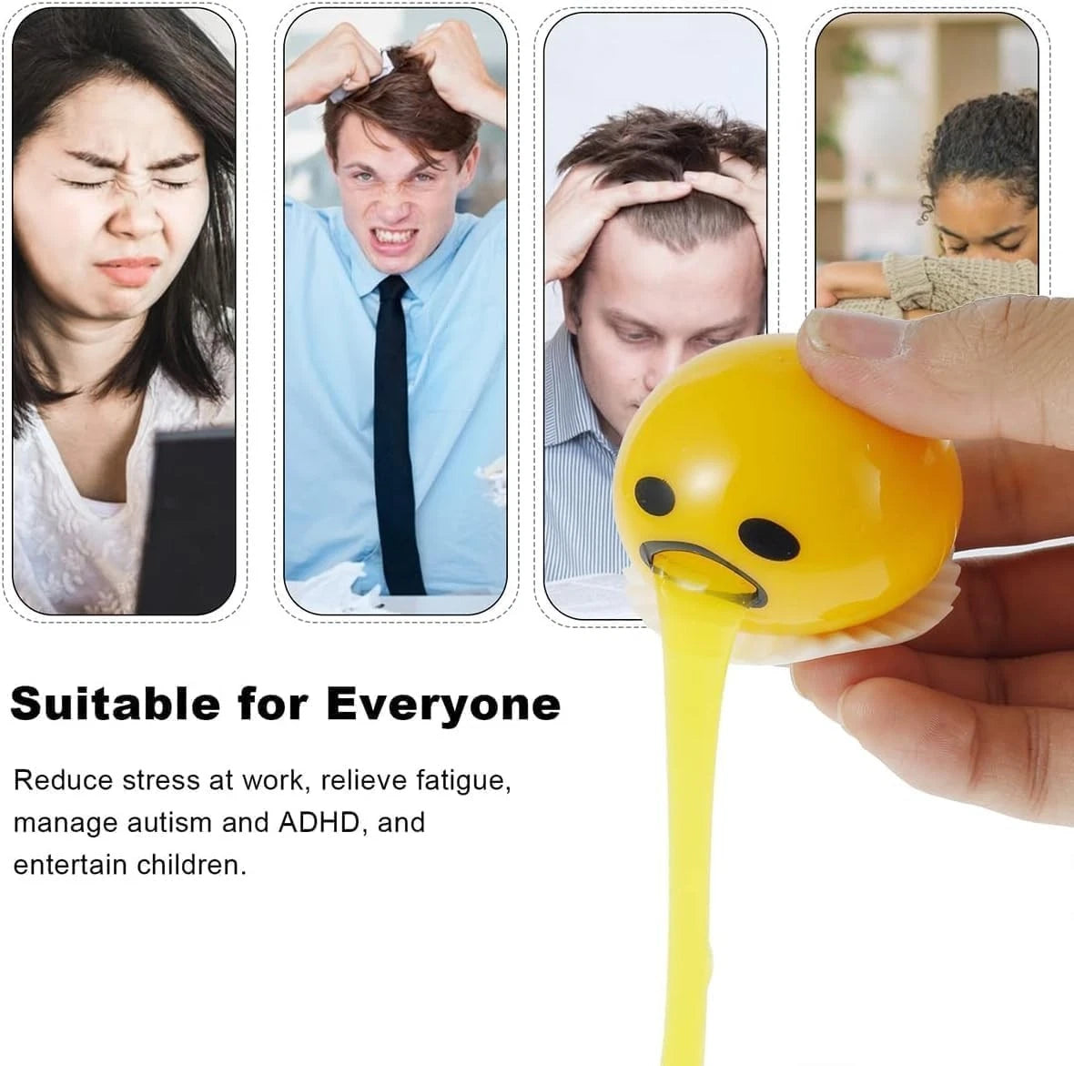 Egg-citing Stress Relief: 5Pcs Vomiting Egg Stress Balls