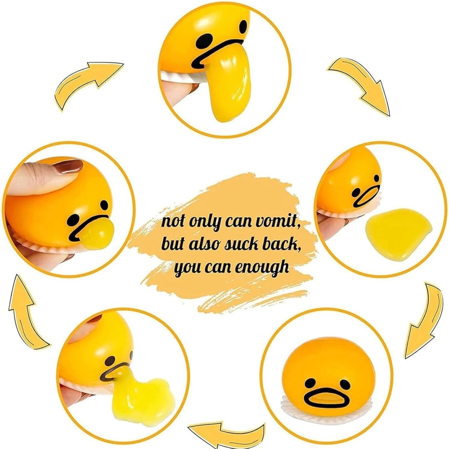 Egg-citing Stress Relief: 5Pcs Vomiting Egg Stress Balls