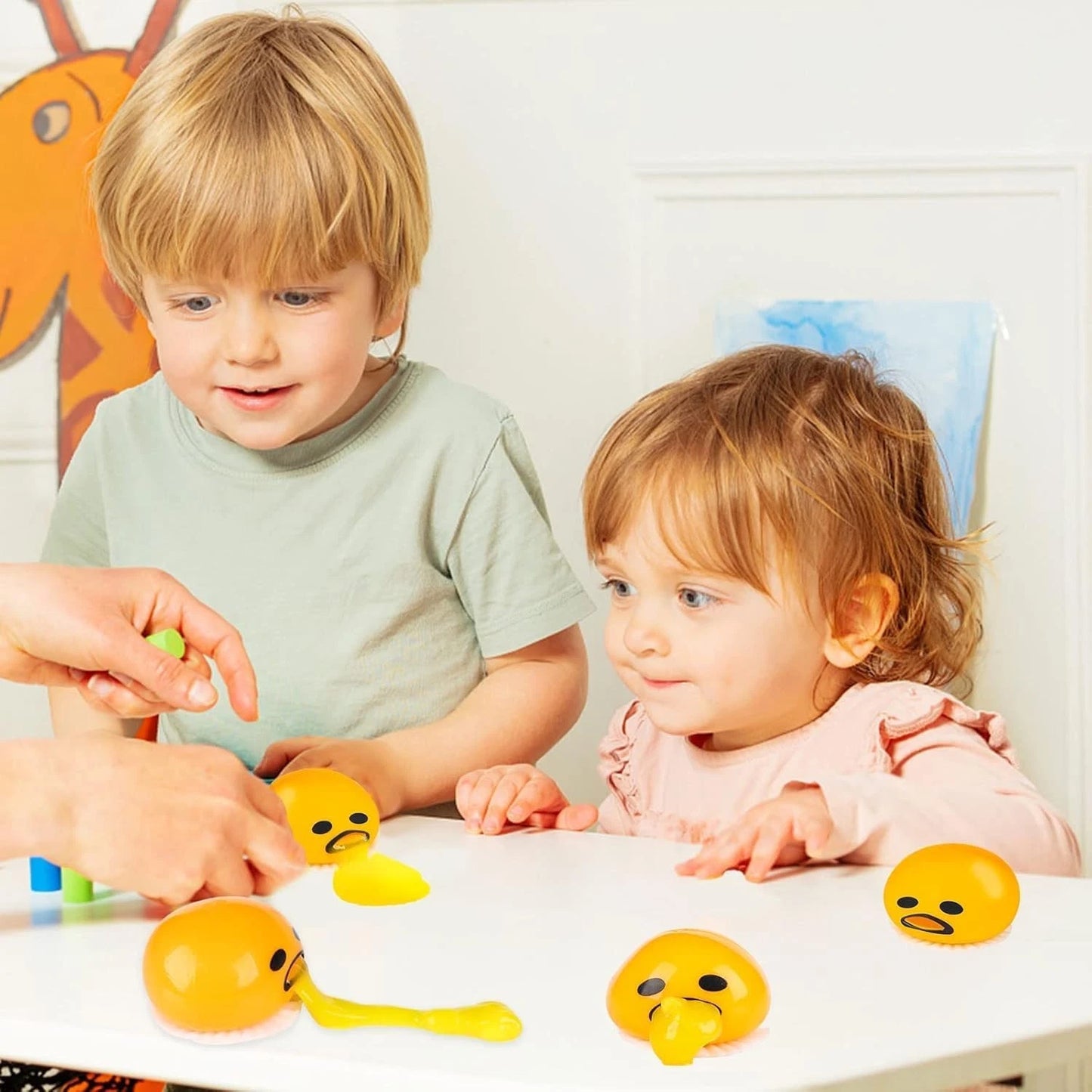 Egg-citing Stress Relief: 5Pcs Vomiting Egg Stress Balls