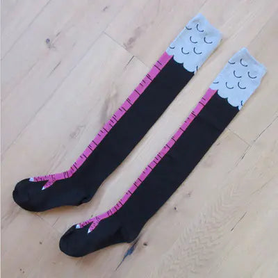 Chicken leg knee socks-Why just walk when you can cluck?