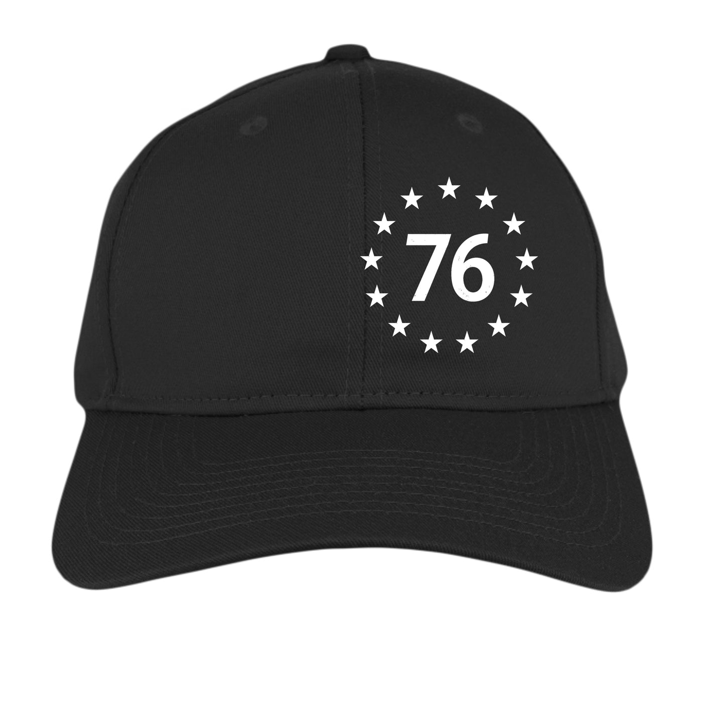 1776 13 Stars Hat – Original Colonies “76” Circle Patriotic Cap Black ONE SIZE