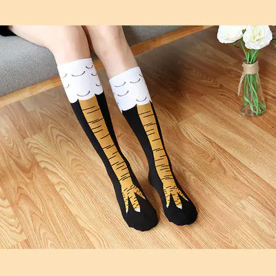 Chicken leg knee socks-Why just walk when you can cluck?