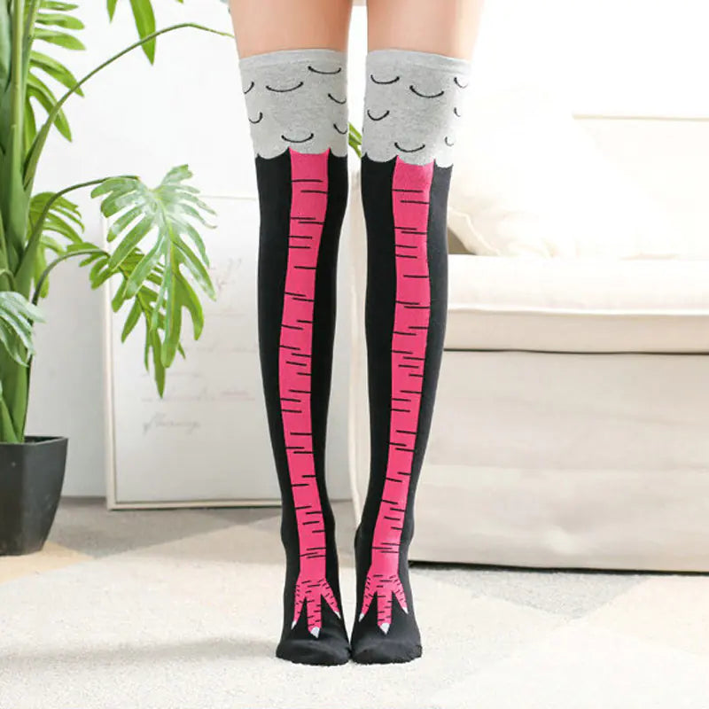 Chicken leg knee socks-Why just walk when you can cluck?